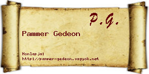 Pammer Gedeon névjegykártya